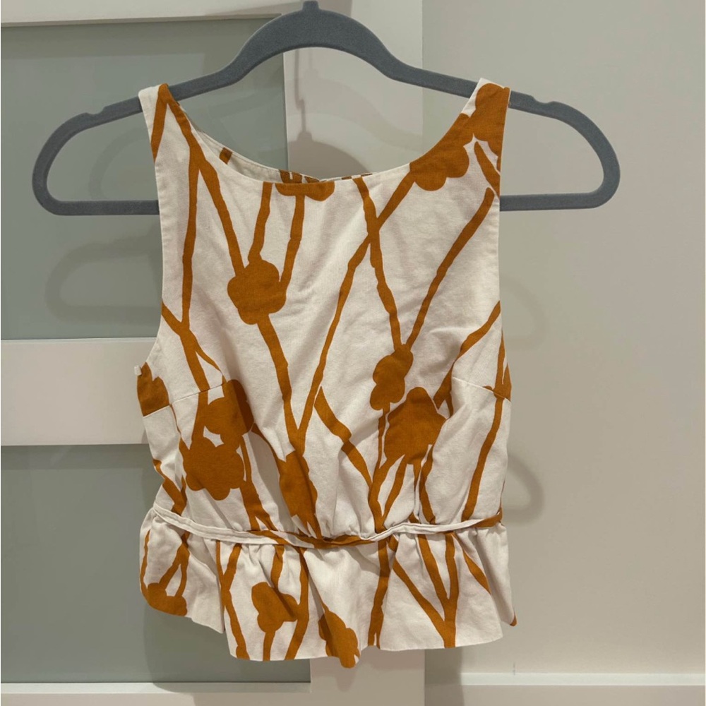 Maeve White and Orange Tank Top